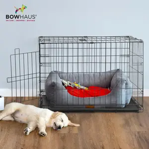 CAPHAUS Foldable Dog Crate Wire Metal Dog Kennel w/Divider Panel, Leak-Proof Pan & Protecting Feet, Single & Double Door, Small, Medium & Large Dog Crate Indoor Wire Dog Cage, 30” w/Patented Lock