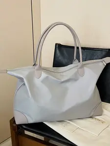 1pc  Women's travel tote bag, solid color handbag, zipper closure, fashionable and versatile, casual and simple, suitable for college students, business trips, travel, fitness, women's travel bag, Casual commuter bag