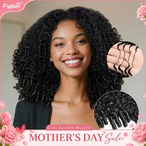 [Lowest]Crochet Human Hair Extensions for Miracle Knots Boho Braids Burmese Curly Knotless Pre-Separated 50g /Bundle