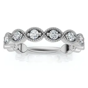 3/8ct Vintage Diamond Stackable Wedding Ring Womens Stackable Band 14k Gold