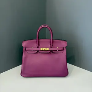 Pre-owned HERMÈS Leather tote bags Hermes Birkin 25 Swift P9 Anemone (kr012126m1)