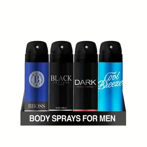 Valentine's day gift, 4 bottles of Body Spray Aerosol Display 6.76Floz Men, Gift for man