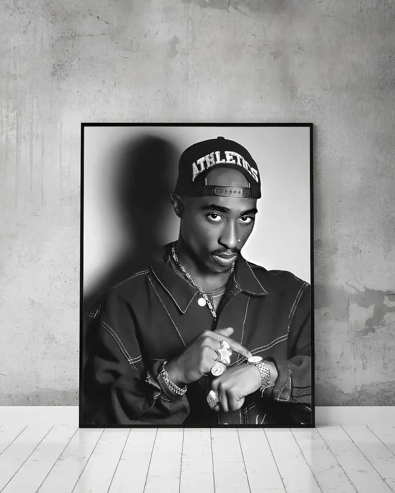 Tupac Shakur Poster, Music Classroom Decor, Black And White, Tupac Print, Rap Poster Rapper Poster, 2Pac Print, 2Pac Poster, Music Wall Art