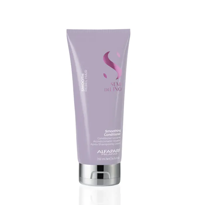 Alfaparf Vegan Smoothing Anti-Frizz Haircare Conditioner - Hydrate, Detangle, Conditioning Treatment for Rebel Hair Unruly Lengths & Ends, Light Floral Scent, 6.76 oz, Frizz Control