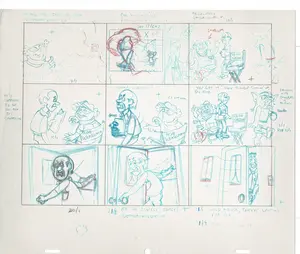 Tom & Jerry Kids Storyboard Hand-drawn Animation Hanna Barbera Babet 1992 S1-009