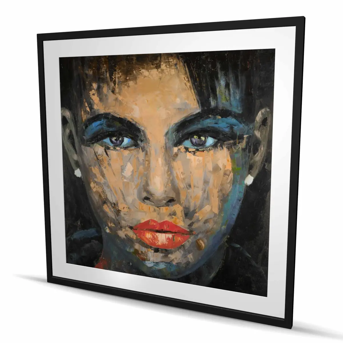 212 MAIN Framed Matte Abstract Female Portrait - 48x48 in. Beige Abstract Art, Decoration, Accent Wall Prints, Artwork Prints, Home Decor, Ideal Gift, Bedroom, Feminine