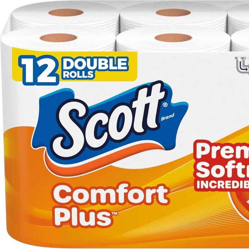 ComfortPlus Toilet Paper 12 Double Rolls 231 Sheets per Roll 1-Ply Septic-Safe 3x Thicker 4x Stronger Softness & Strength