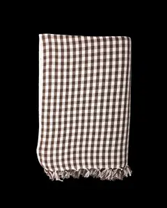 Chocolate Gingham Tablecloth