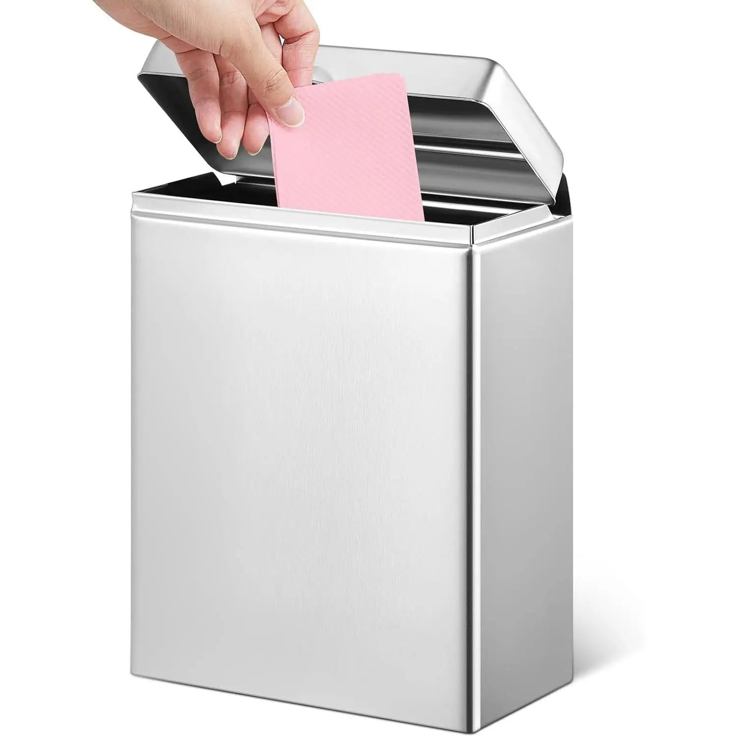 Sanitary Napkin Receptacle,  Disposal Bin Wall Mounted  Holder Stainless Steel Sanitary Napkin Disposal Bins for Home Office Public Restrooms Bathroom( Color, 1 count)