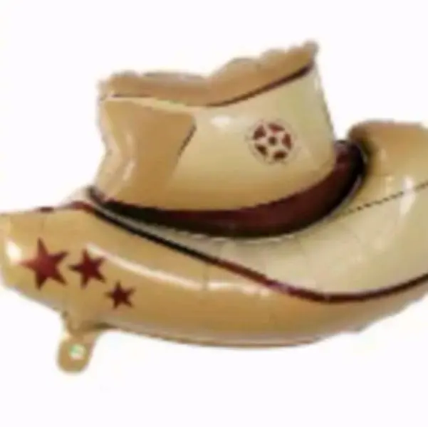 Sheriff/Cowboy/Western Foil Balloon - Soft Foam Design with Red Star Accents and Handle