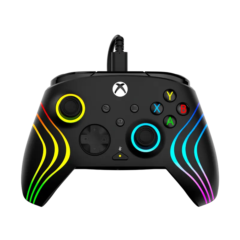 Turtle Beach Afterglow Wave Wired Gamepad for Xbox & PC, Console Accessories with 8-Zone Customizable RGB Lighting, Adjustable Mappable Buttons, Hall-Effect Hair Triggers, Quick Remaps, Fast Mic Mute, Control Hub Companion App, Gamer Stuff