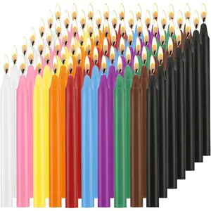 70 count Unscented Assorted Colors Mini Taper Candle | 5" Tall x 1/2" Diameter |  for Casting Chimes, Rituals, Spells