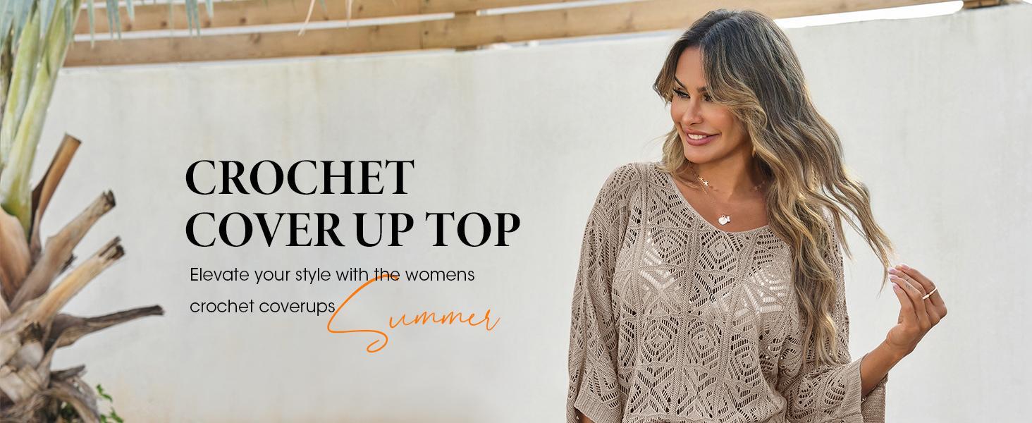 Fisoew Women's Bohemian-Inspired Beige Crochet Top with V-Neck #Springtok #TikTokShopJumpstartSale Casual Chic