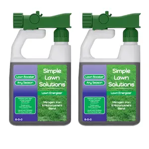 Liquid Iron & Nitrogen Lawn Fertilizer Lawn Booster 32oz Duo - Fast Green Grass Energizer - Lawn & Turf Care - Ready-to-use Attached Sprayer - 32 oz