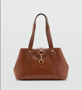 MANGO Large shoulder bag with hook fastener