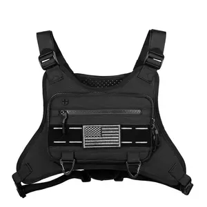 Outdoor Sports Chest Bag for Men and Women, Chest Pack For Running, Hiking, Cycling, EDC Travel Chest Pack Rig, Water Resistant Lightweight Front Running Vest Bag With Extra Storage