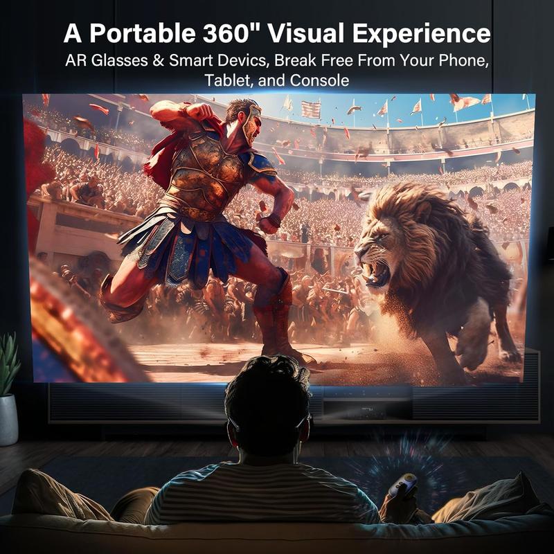 Rokid Joy Pack (AR Max Glasses & Station), Play While Charging, Smart Glasses with Google Play, 360" Micro-OLED Display, Compatible with Steam Deck