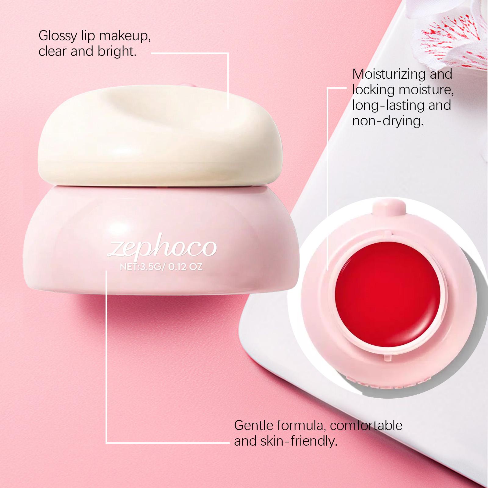 Moisturizing Glossy Lipstick Jar - Hydrates and locks in moisture, long-lasting and non-drying, gentle on skin, for a crystal-clear red lip look. Moisturizer