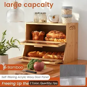 Countertop Bread Box, Food Storage Container for Kitchen Organization, Air-Tight Lid to Keep Baked Goods Fresh