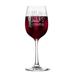 I Like Big Books And I Can Not Lie 12oz Engraved Tempered Wine Glass for Book Lovers & Wine Enthusiasts Modern Design Perfect Gift Idea