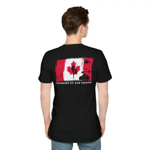 "Backbone of Our Country" Canadian flag T-shirt heavy cotton graphic crew neck good