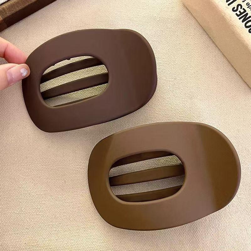 Solid Color Hair Clip, 4pcs Oval Acrylic Hair Clips Set for Women, No Trace Flat Large Hair Clip, Elegant Minimalist Frosted Solid Color Hair Clips for Daily Wear, Ideal Gifts for Her
