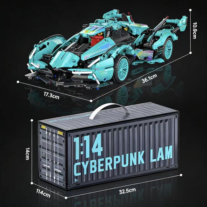 Compatible with Lego remote control toy building blocks, assembly supercar children's toy car racing model, small particles.