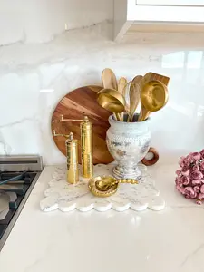 Silver Terracotta Pedestal Kitchen Utensil Holder