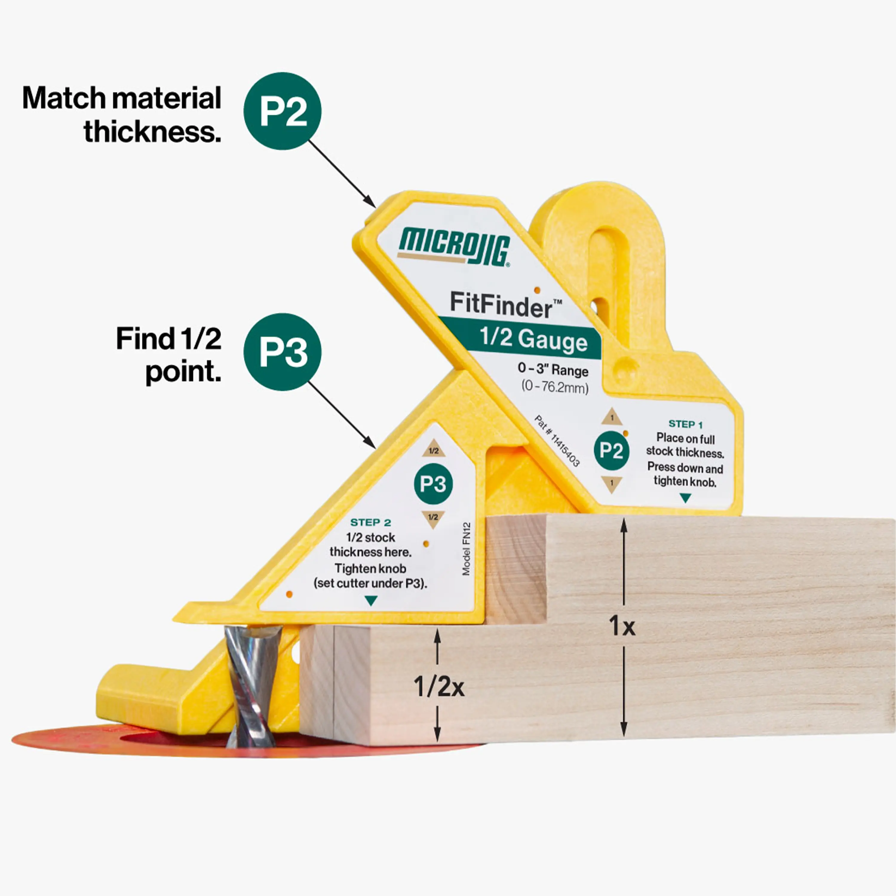 FITFINDER 1/2 Gauge - Find 1/2 thickness of material in seconds. FITFINDER 1/2 Gauge - Find 1/2 thickness of material in seconds.