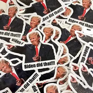 150 Pcs Biden Did That Trump 3" Funny Sticker, PVC Waterproof, UV Light Proof Sticker for Gas Pump, Laptop, Flask, Bottle (Right and Left Pointed) (Trump Large 50Pcs)