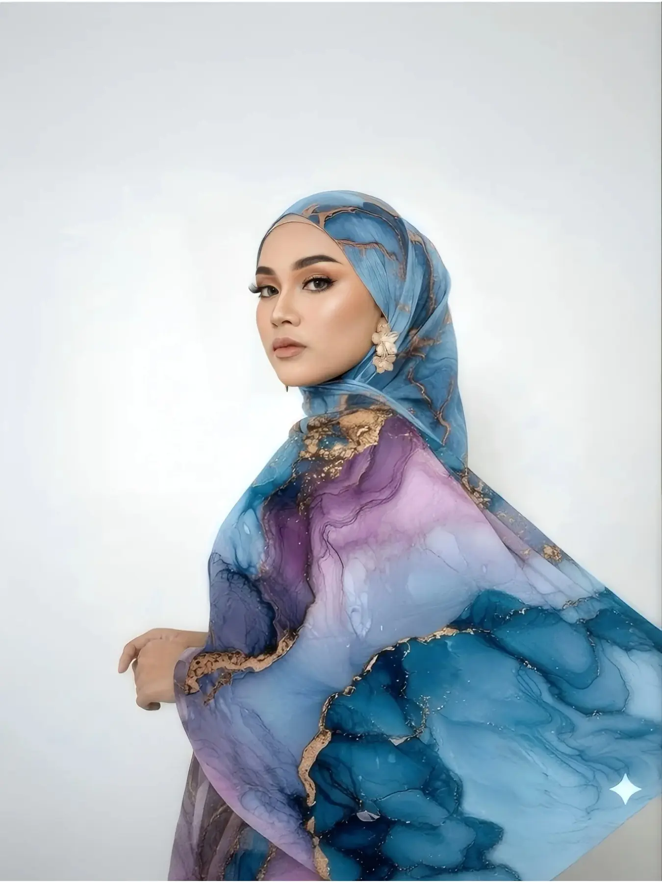 New print headscarf women's Turkish fashion ethnic versatile head wrap scarf