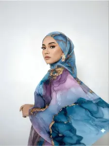 New print headscarf women's Turkish fashion ethnic versatile head wrap scarf