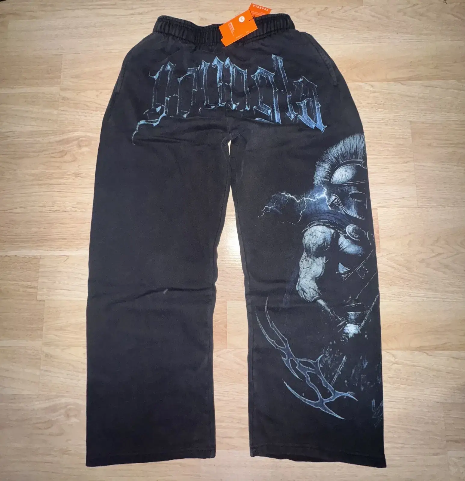 Men's Yu-Gi-Oh Anime Graphic Sweatpants Loose Fit Black Streetwear Baggy Wide Leg Pants