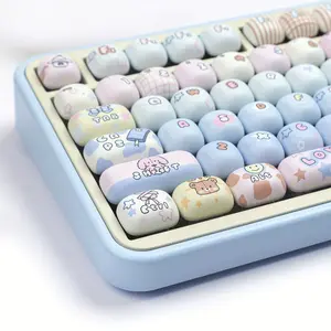 Aston DigitalMOG Profile Round Keycaps PBT Dye Sub Keycap for MX Switch Mechanical Keyboard Gaming Cute Key Caps Nj68 GMK67 Keyboard Kit