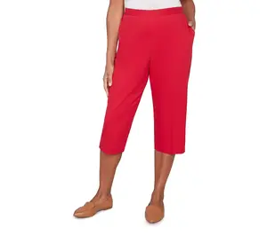 Alfred Dunner Petite Heat Set Side Seam Pocket Capri Pants