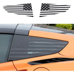 LLKUANG American Flag Vinyl Rear Side Window Decals Compatible with Chevrolet Corvette C7 2014-2019,Window Decals Precut Stickers Exterior Accessories