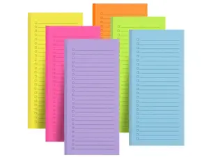 6 Pack Refrigerator List Pads Notepads with Full Backing and 240 Sheets for Shopping Grocery To-Do Lists