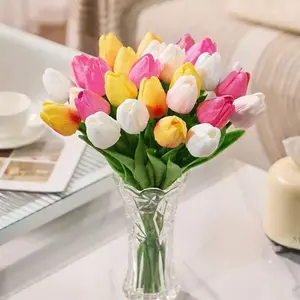 5/10/20pcs Artificial Tulips, Colorful & Fake Flowers, Perfect for Mother's Day, Wedding, Party, DIY Bouquets, Home Decor