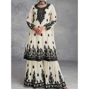 Women'sCasualElegantFloralPrintRoundNeckLongSleeveTopandPantsSetBK123002ClothesFabric