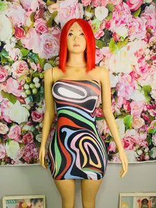 Mini Multicolor Short Dress Women Sleeveless Formal Comfort