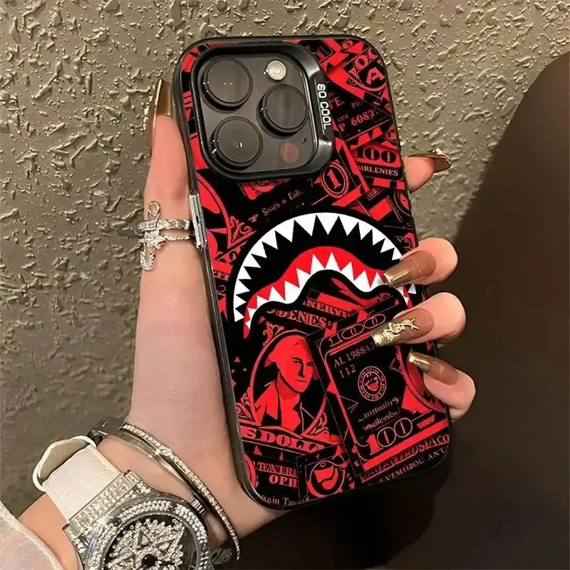 Flex Harder with This Shark Bite Just LeveledUp with This Shark & Money Case For iPhone 18 17 E Air 16 15 ProMax 14 Plus 13 12 Pro 11 X Xs MAX XR 7 8 Four-corner Drop-proof Transparent Casual SoftSilicone patternfull protection case floralpattern