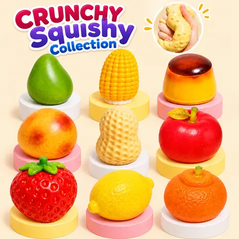 1PC Crunchy Squishy Series ASMR Sensory Squeeze Toy with Gift Box for Stress Relief, Kids & Adults, Choose Your Preferred Shape Before Ordering