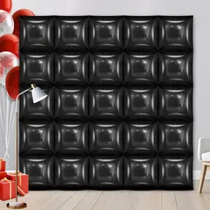 25 PCS 19inches Black Square Foil Balloons Wall |   Double Sided Cube Balloons Tunnel Arch Kit - Ideal for Birthday, Wedding, Anniversary Background Decorations(Black)