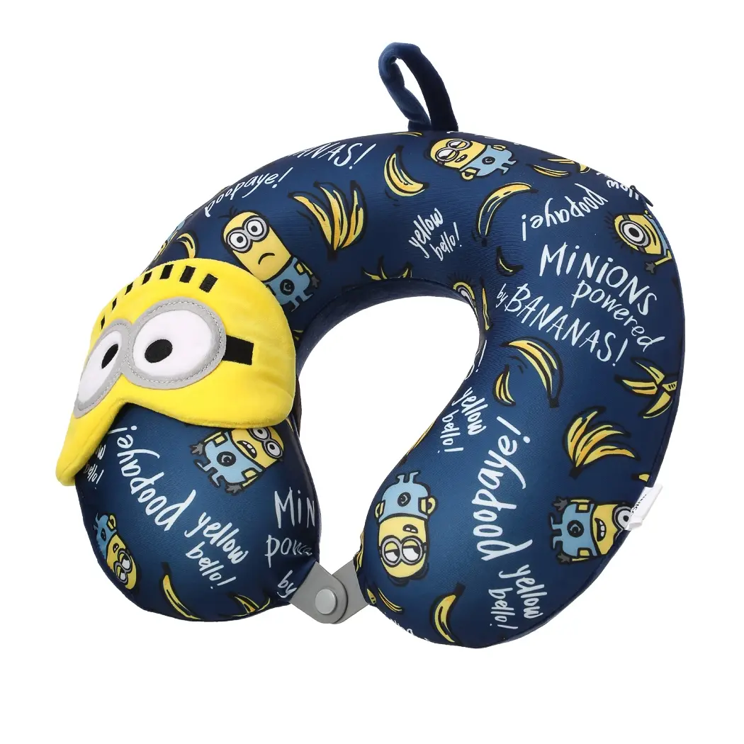MINISO x Minions Cartoon Unisex Single U-Shaped Memory Cotton Neck Pillow - Portable, Soft, Gift-Ready Travel Pillow for Flight & Office Nap, Back To School