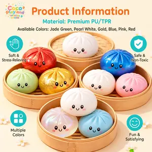 Glittery 7-Color Squeezable Stuffed Buns - Hot Trend 2026, Satisfying to Squeeze, Extremely Stretchy, Instant Stress Relief