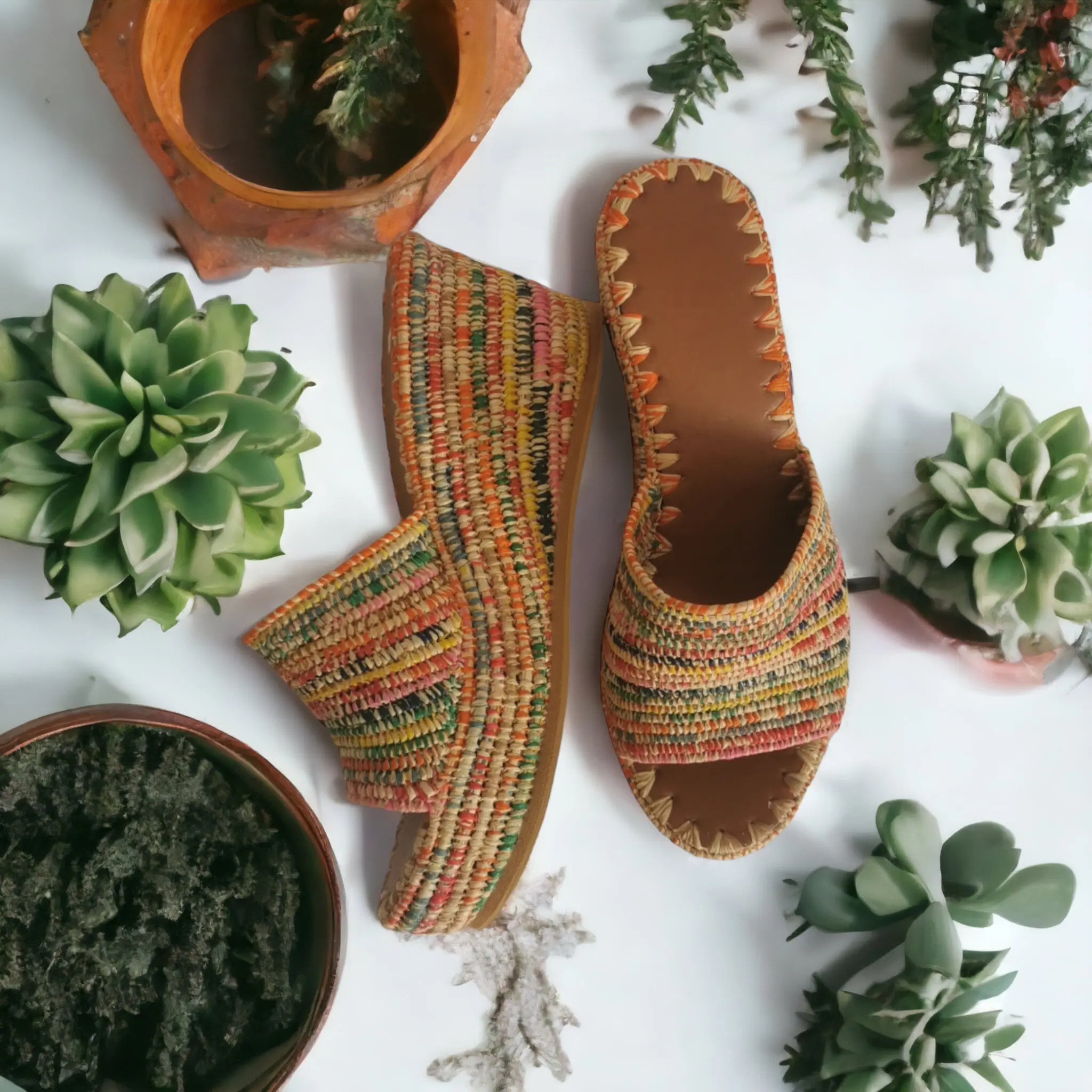 Marrak Chic – Moroccan Artisan Raffia Sandals | Stylish Bohemian Summer style