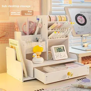 Tilted pen holder, Pencil Holder, student desk stationery organizer, desk shelf, office desk drawer pen bucket, storage box, all-in-one, Desk Organizers