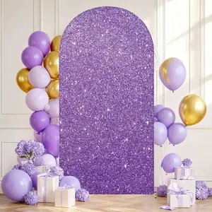Arch Shape Stand Cover for Weddings, Birthday Parties, Festive Celebrations, Backdrop Stand Covers, Polyester Elastic Backdrop Prop for Banquets (no Shelf, Balloons), Party Decoration Supplies
