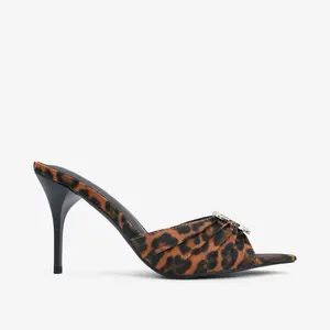 Leopard Print Mule with Stiletto Heel