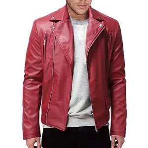 Men's Leather Jacket Cross-Border Spring and Autumn New Men's Leather Jacket Youth Coat Trendy Motorcycle Jacket